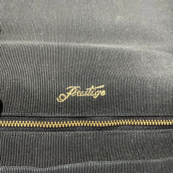 Prestige mod 1960’s black patent leather shoulder bag purse chunky gold chain - Picture 12 of 16